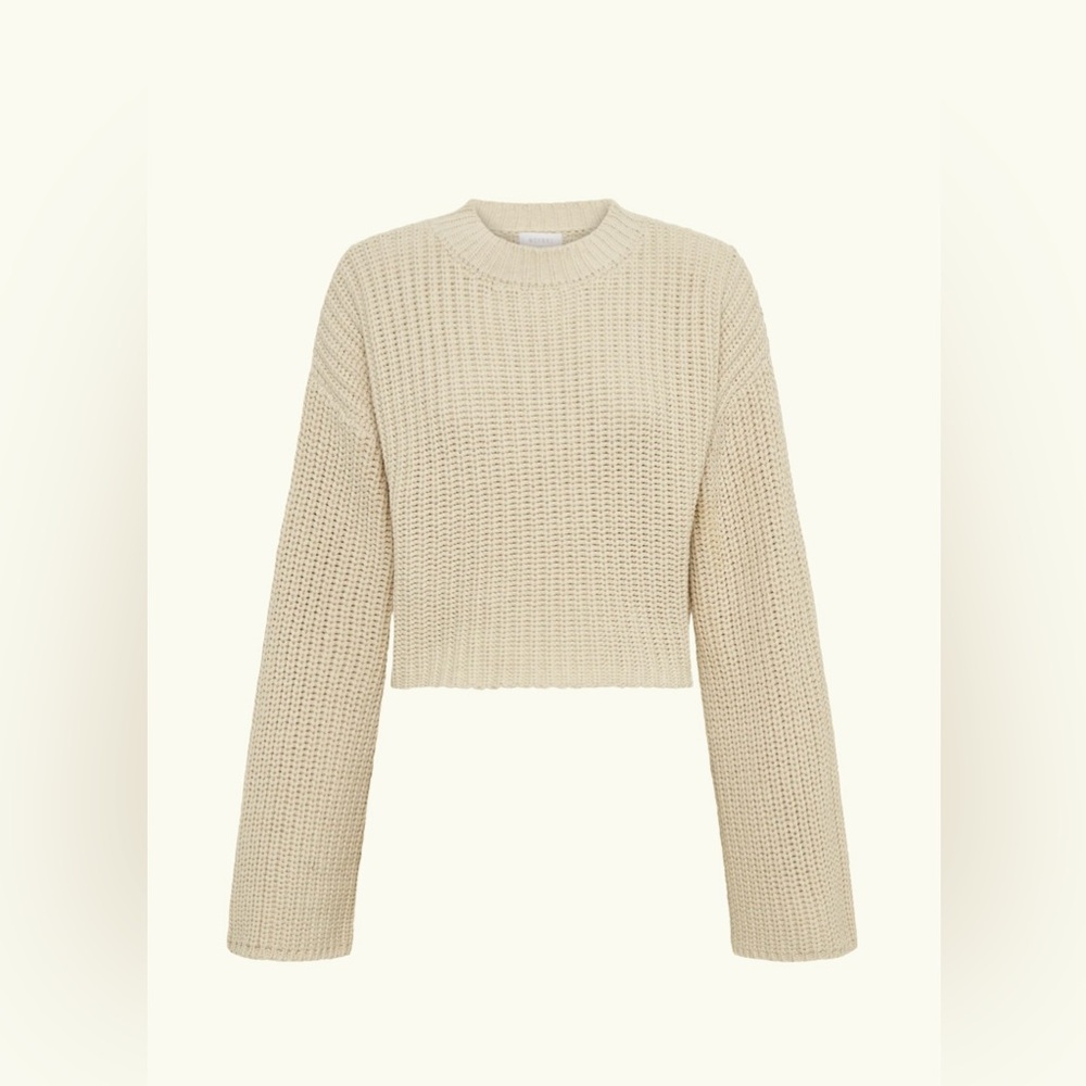 Meshki Cropped Knit Jumper - Cream (Small) NWT